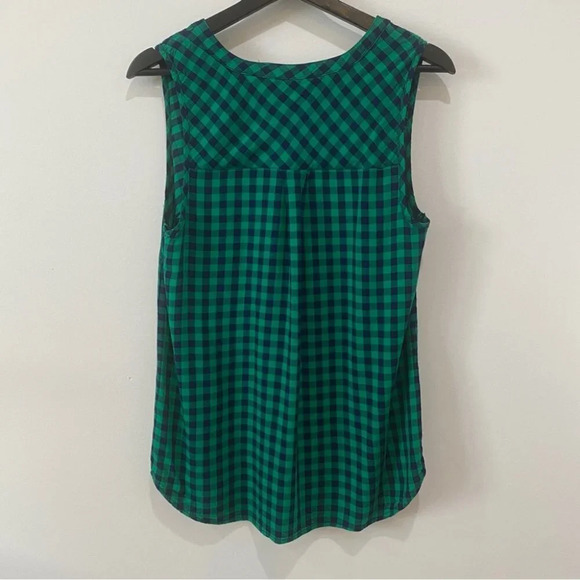 G.H. Bass & Co Women's M Plaid Summer  Tank Top Green 100% Viscose - Picture 14 of 15